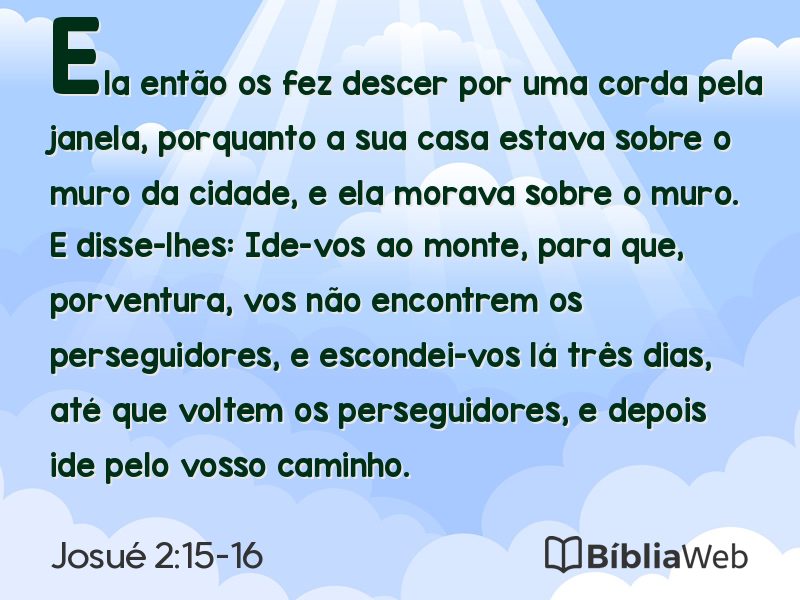Josué 2:15-16 em imagem para compartilhar