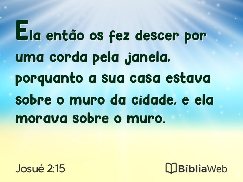Josué 2:15 em imagem para compartilhar