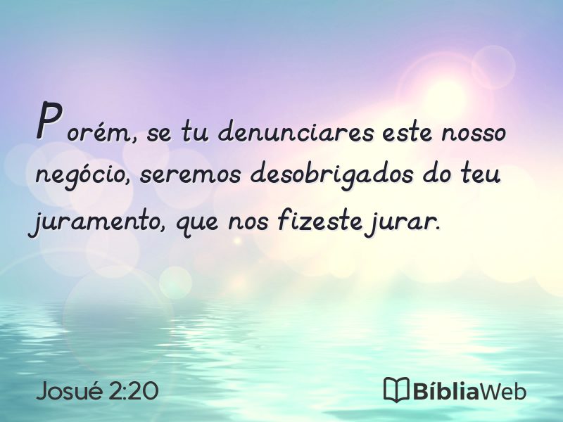 Josué 2:20 em imagem para compartilhar