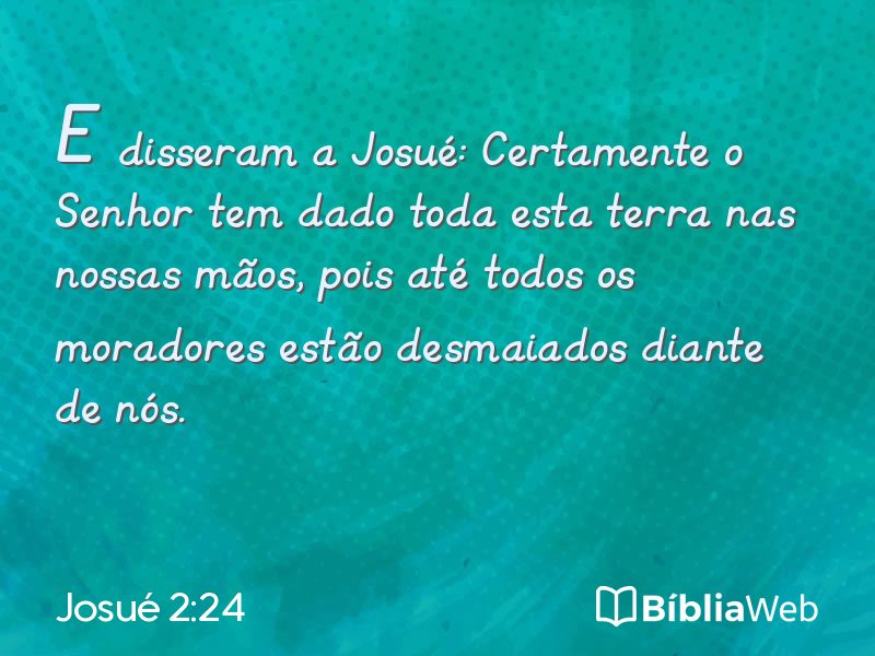 Josué 2:24 em imagem para compartilhar