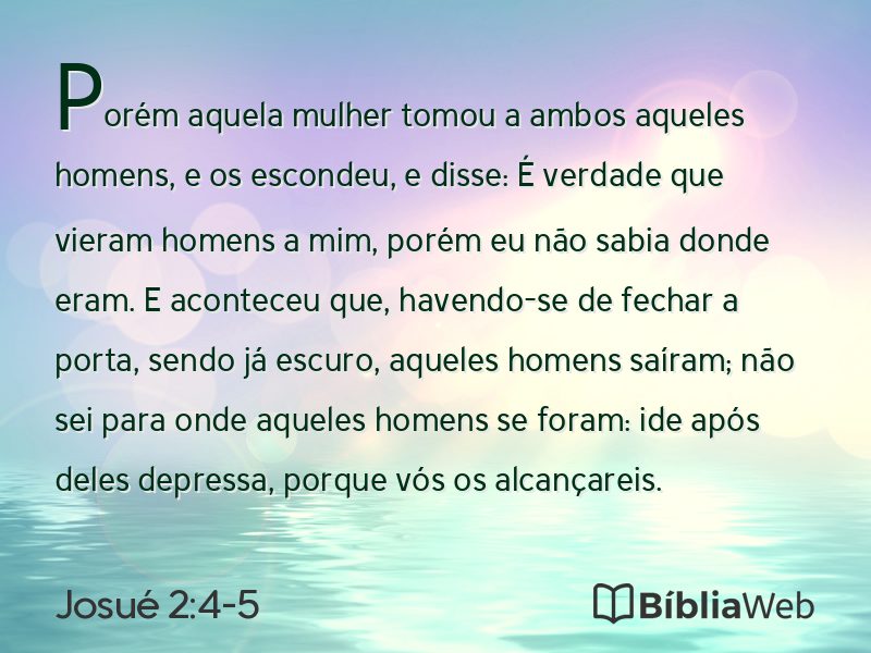 Josué 2:4-5 em imagem para compartilhar