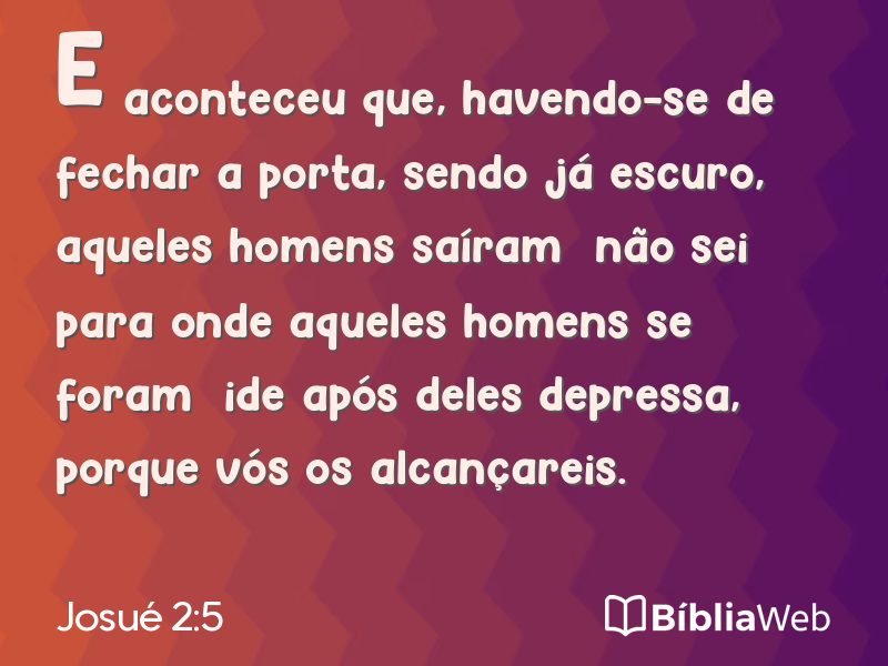 Josué 2:5 em imagem para compartilhar