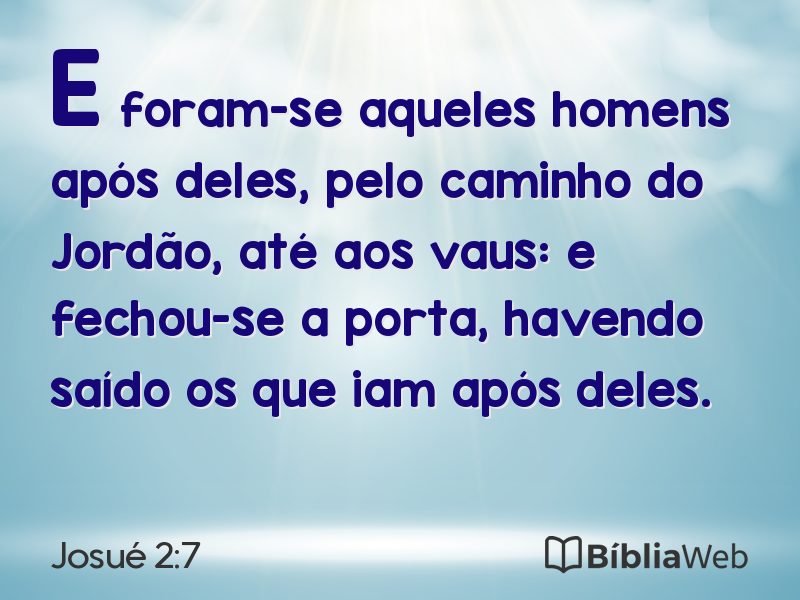 Josué 2:7 em imagem para compartilhar