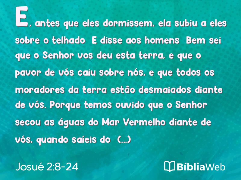 Josué 2:8-24 em imagem para compartilhar