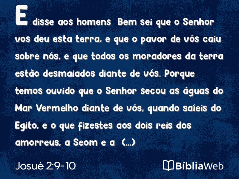 Josué 2:9-10 em imagem para compartilhar