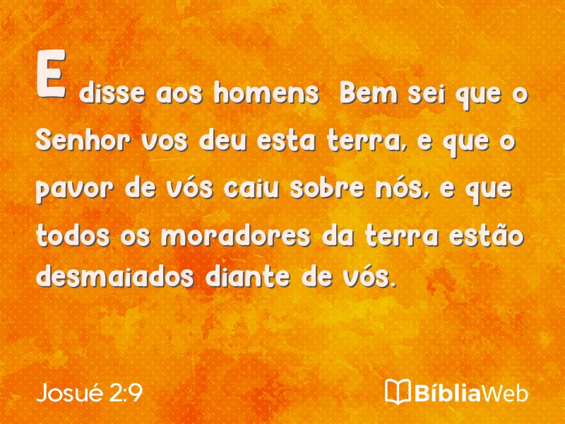 Josué 2:9 em imagem para compartilhar
