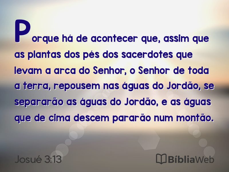 Josué 3:13 em imagem para compartilhar