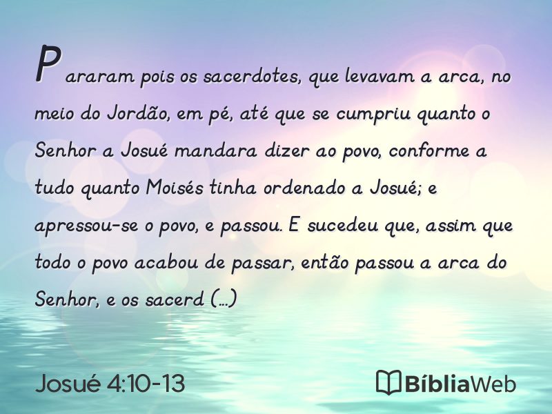 Josué 4:10-13 em imagem para compartilhar