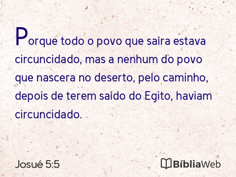 Josué 5:5 em imagem para compartilhar