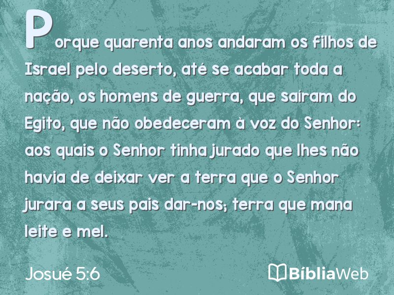 Josué 5:6 em imagem para compartilhar