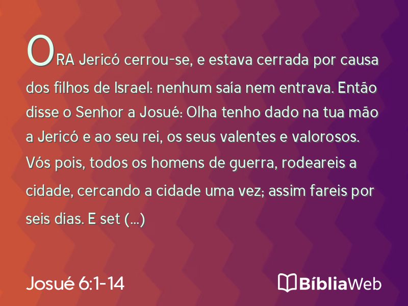 Josué 6:1-14 em imagem para compartilhar