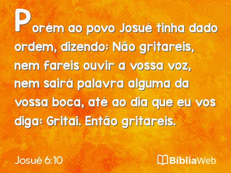 Josué 6:10 em imagem para compartilhar