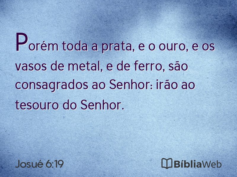 Josué 6:19 em imagem para compartilhar