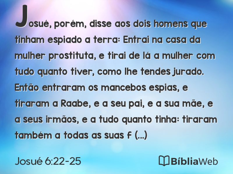 Josué 6:22-25 em imagem para compartilhar