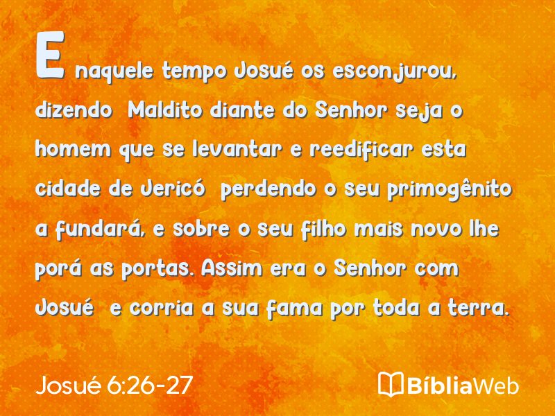 Josué 6:26-27 em imagem para compartilhar