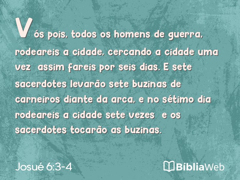 Josué 6:3-4 em imagem para compartilhar