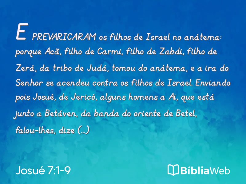 Josué 7:1-9 em imagem para compartilhar
