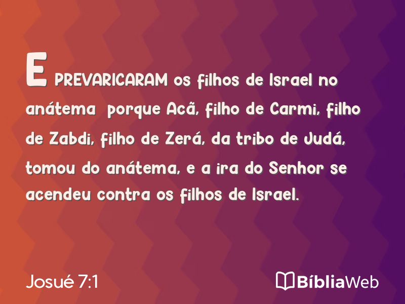 Josué 7:1 em imagem para compartilhar