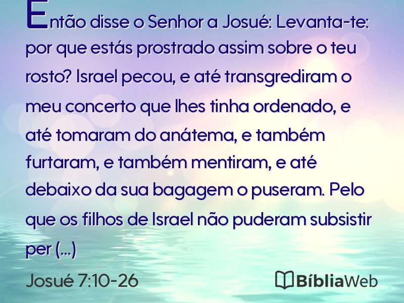 Josué 7:10-26 em imagem para compartilhar