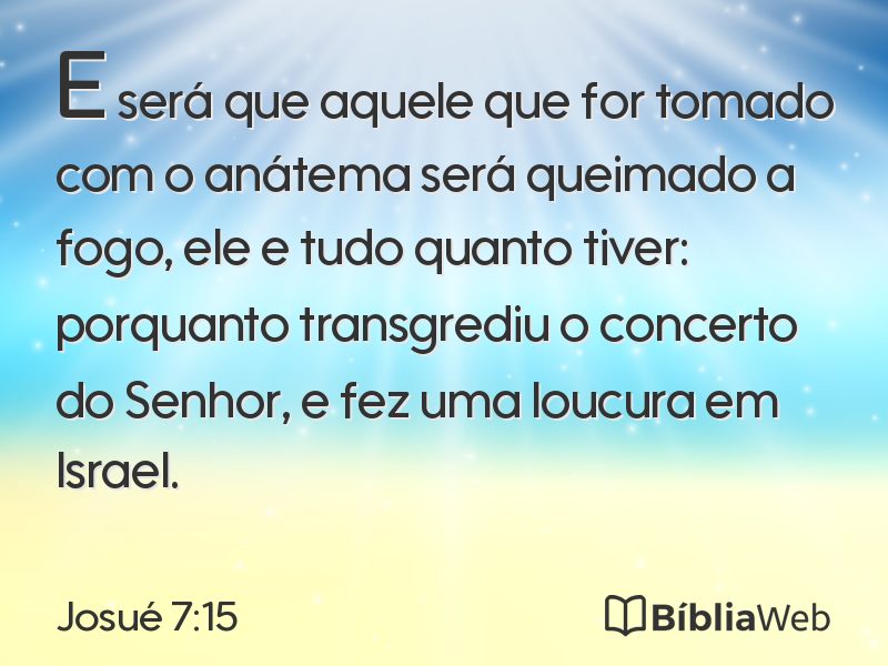 Josué 7:15 em imagem para compartilhar