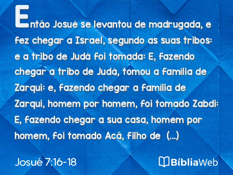Josué 7:16-18 em imagem para compartilhar