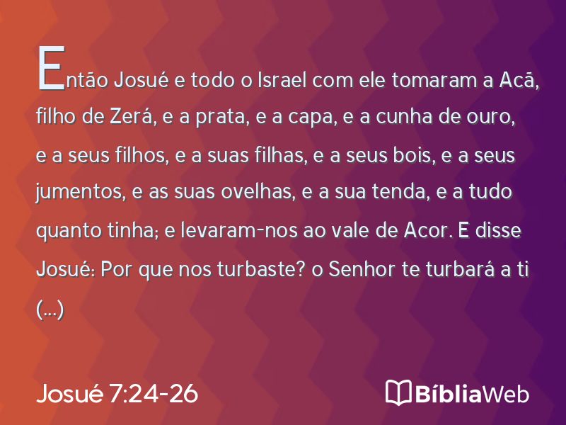 Josué 7:24-26 em imagem para compartilhar
