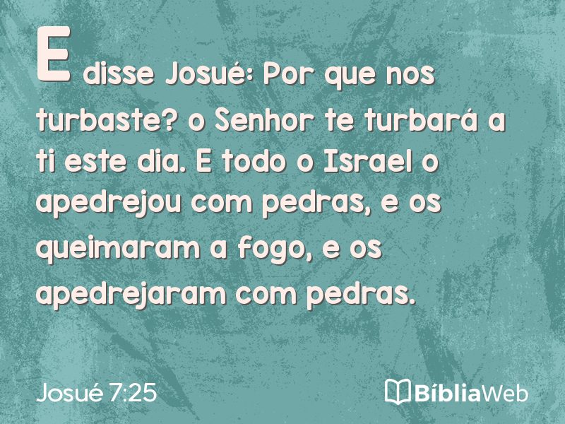 Josué 7:25 em imagem para compartilhar