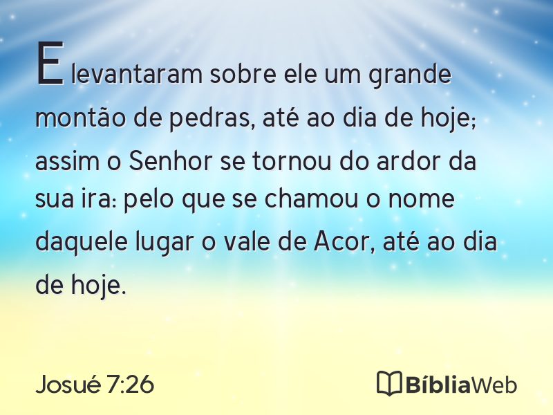 Josué 7:26 em imagem para compartilhar
