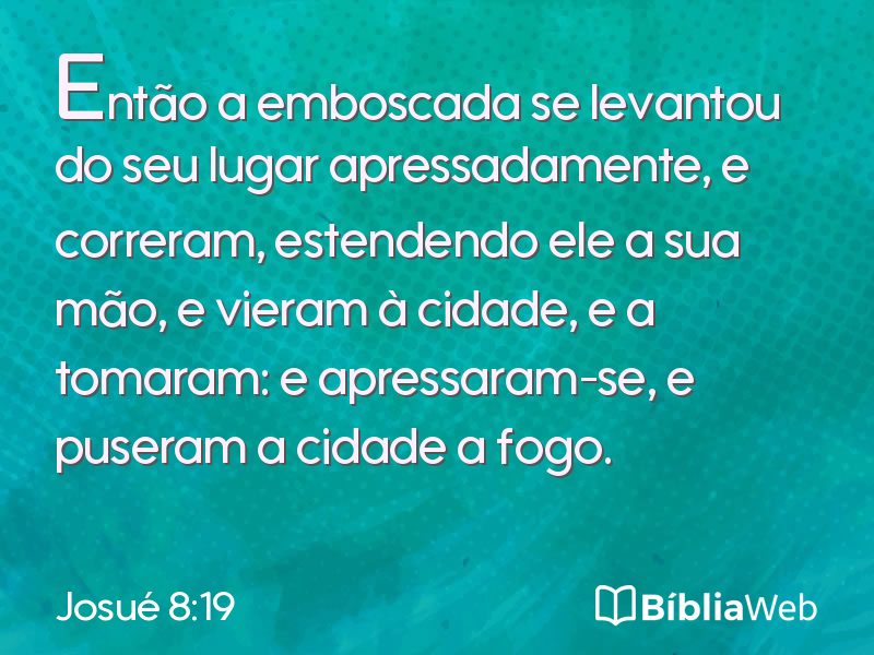 Josué 8:19 em imagem para compartilhar