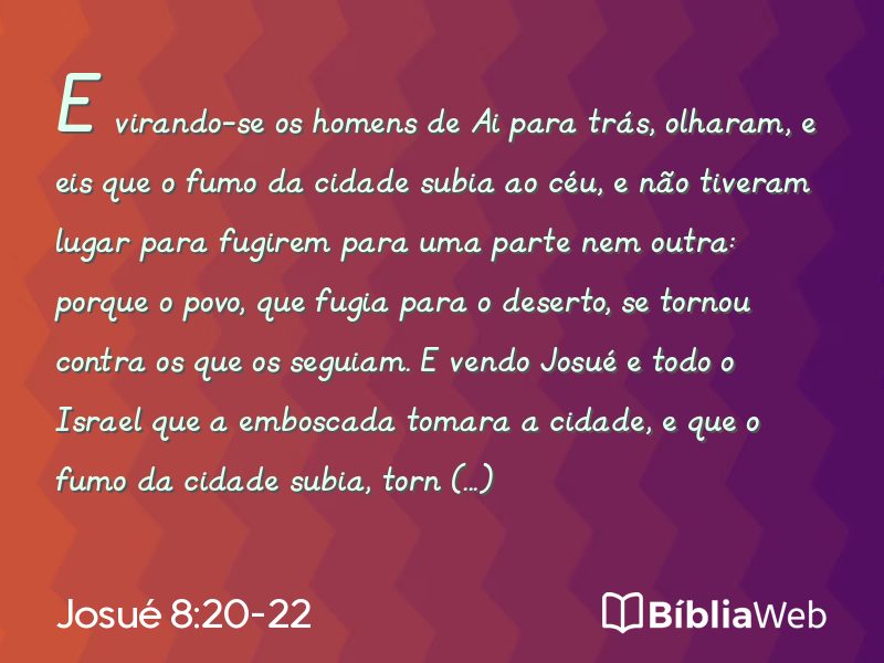 Josué 8:20-22 em imagem para compartilhar