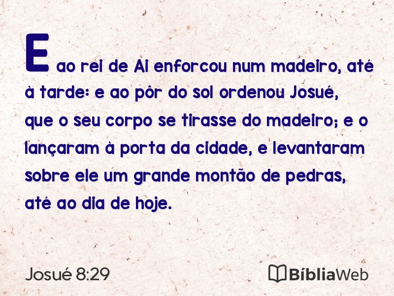 Josué 8:29 em imagem para compartilhar