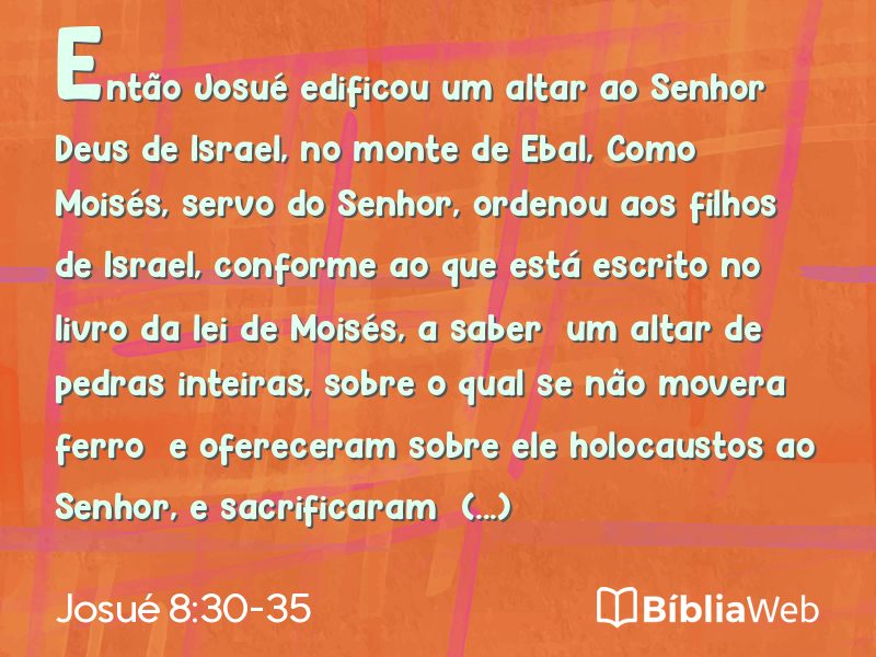 Josué 8:30-35 em imagem para compartilhar