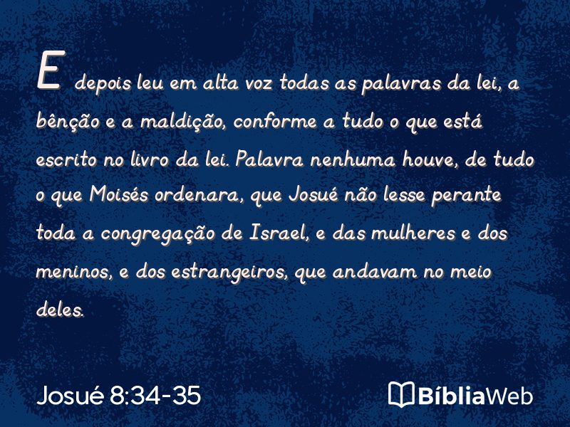 Josué 8:34-35 em imagem para compartilhar