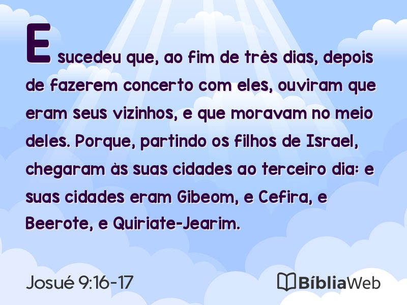 Josué 9:16-17 em imagem para compartilhar