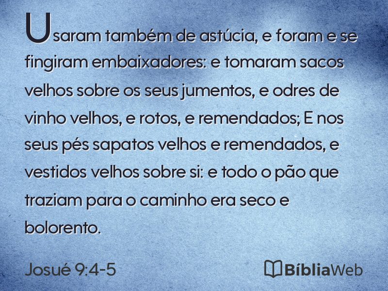 Josué 9:4-5 em imagem para compartilhar