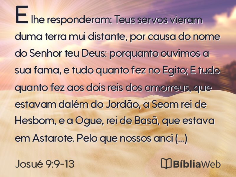 Josué 9:9-13 em imagem para compartilhar