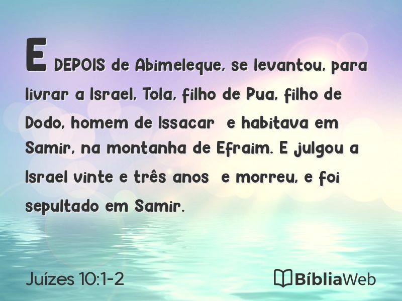 Juízes 10:1-2 em imagem para compartilhar