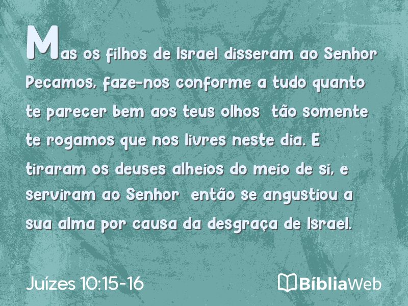 Juízes 10:15-16 em imagem para compartilhar