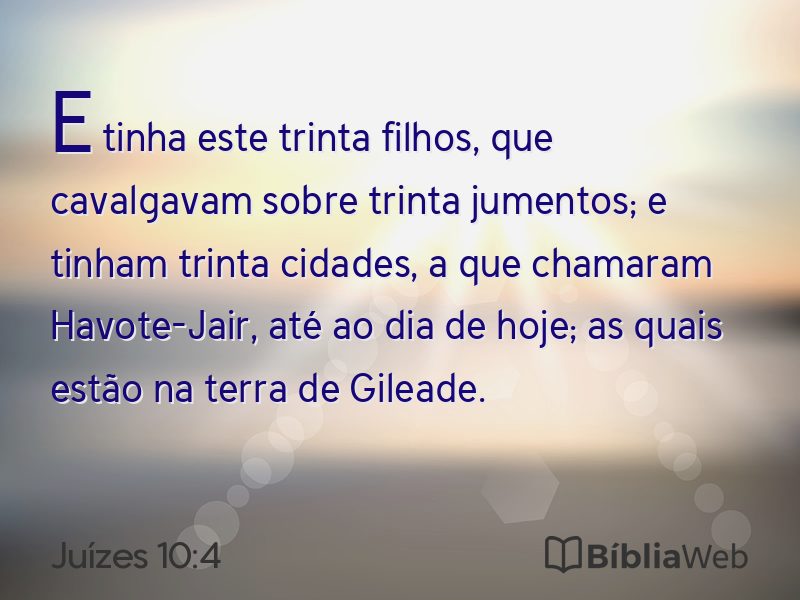 Juízes 10:4 em imagem para compartilhar