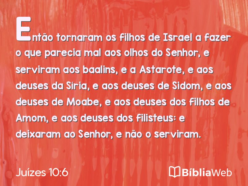 Juízes 10:6 em imagem para compartilhar