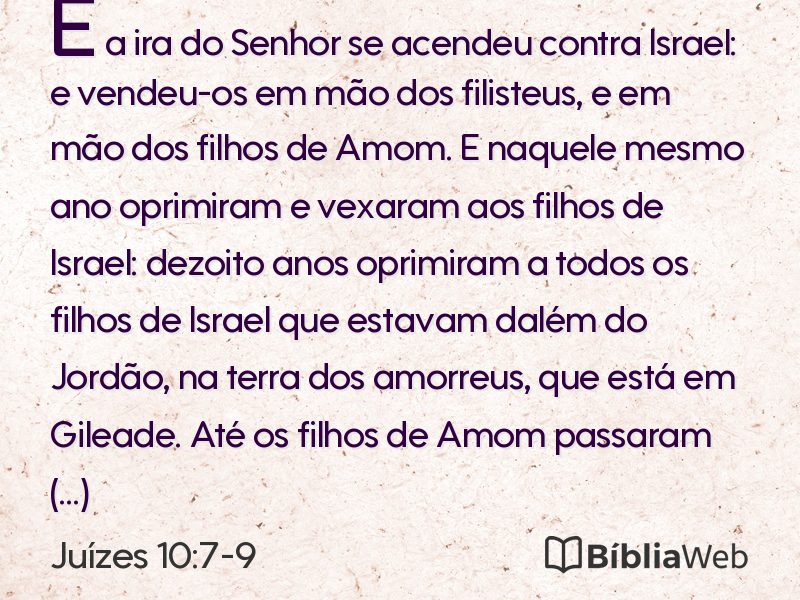 Juízes 10:7-9 em imagem para compartilhar