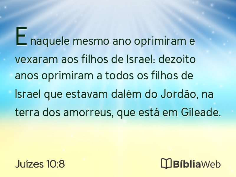 Juízes 10:8 em imagem para compartilhar