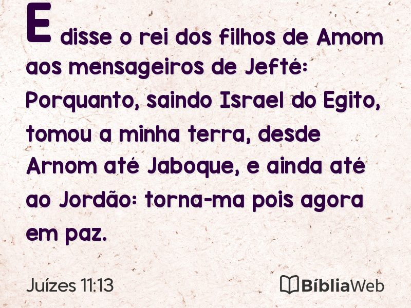 Juízes 11:13 em imagem para compartilhar