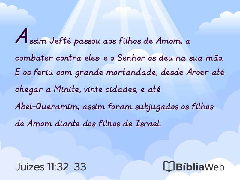 Juízes 11:32-33 em imagem para compartilhar
