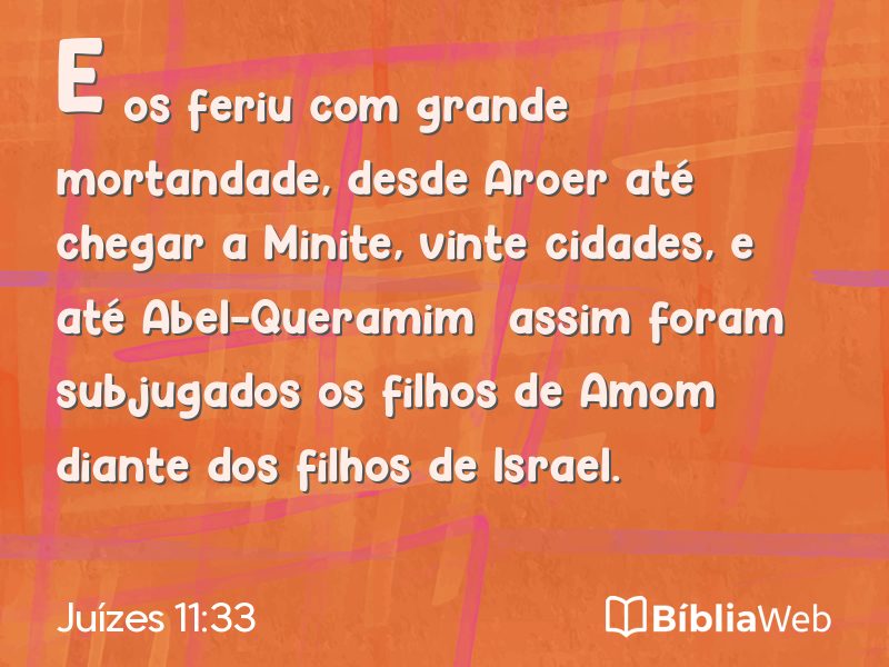 Juízes 11:33 em imagem para compartilhar