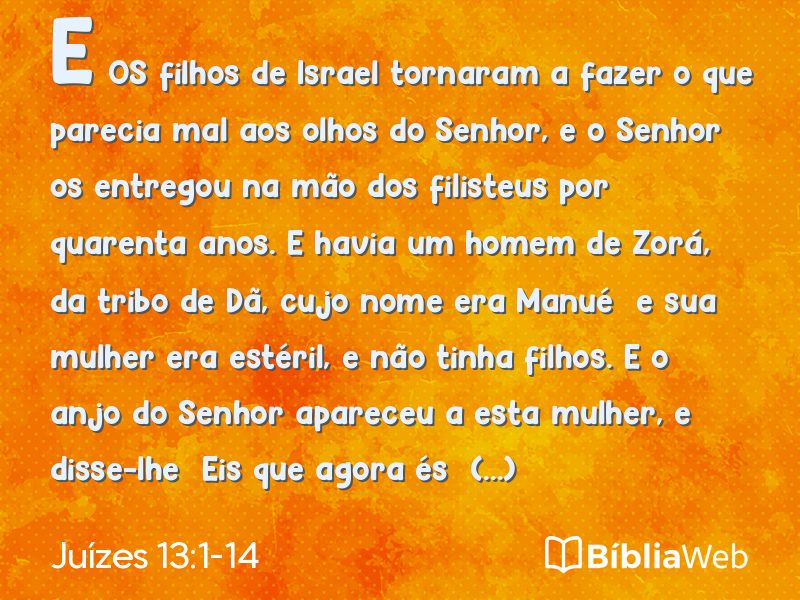 Juízes 13:1-14 em imagem para compartilhar