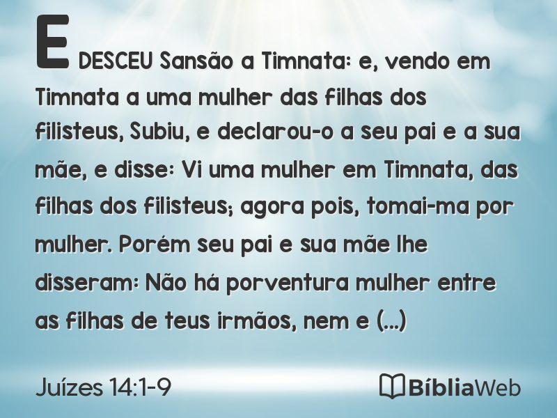 Juízes 14:1-9 em imagem para compartilhar