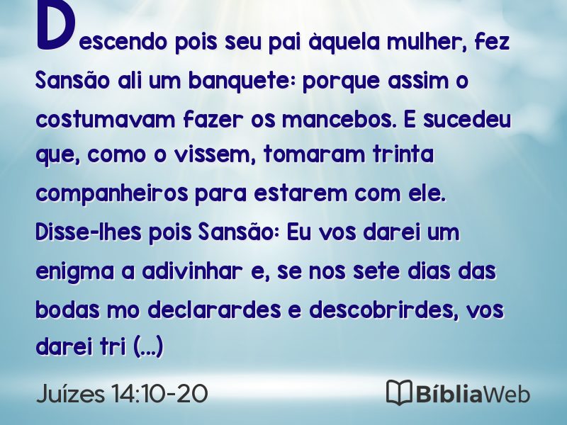 Juízes 14:10-20 em imagem para compartilhar
