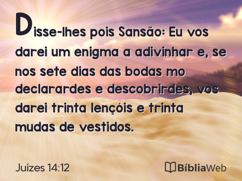 Juízes 14:12 em imagem para compartilhar
