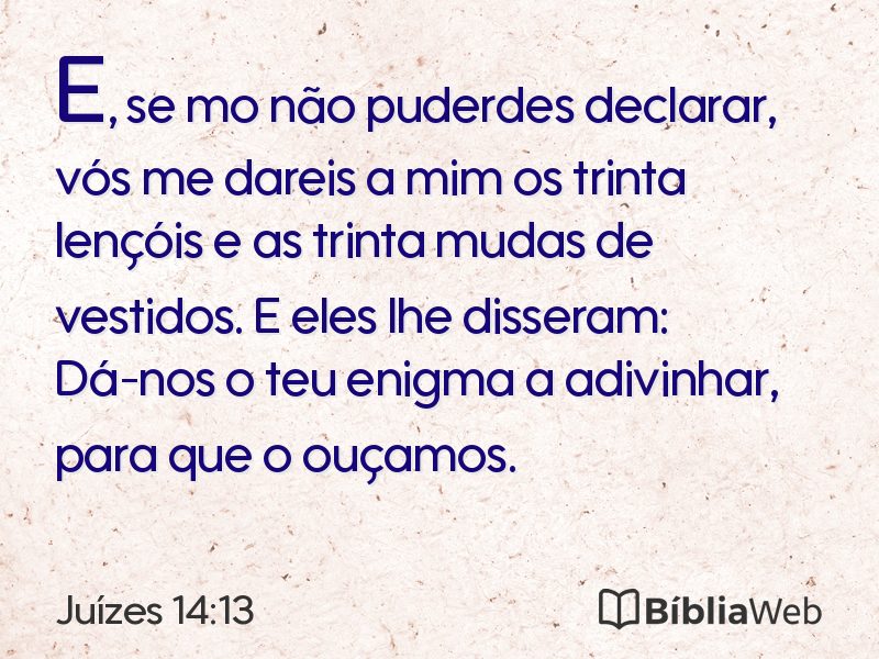 Juízes 14:13 em imagem para compartilhar